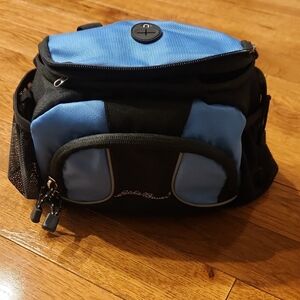 Eddie Bauer Running Hiking Waist Pack – Blue Black Fanny Pack – Multi Pocket – H